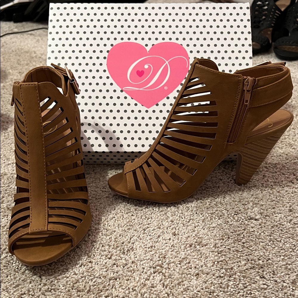 Brown Strappy Heeled Sandals